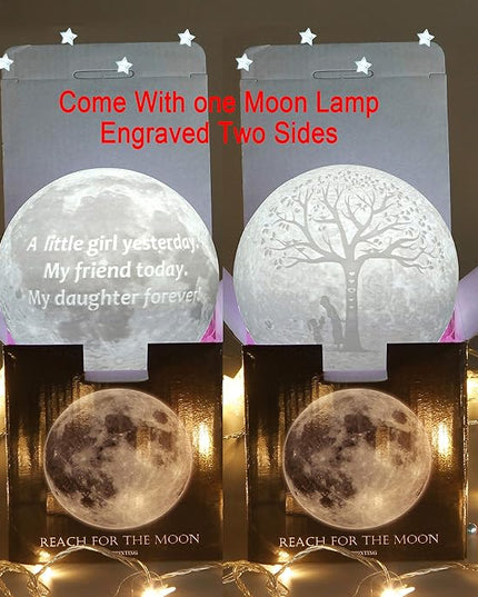 Personalized Gifts Moon Lamp Night Light for Kids,Moon Lamp with Picture Engraved to Teenage Girl Room Decor,Daughter Gifts Nightlight for Children,Cool Things for Your Room - LeafyLoom
