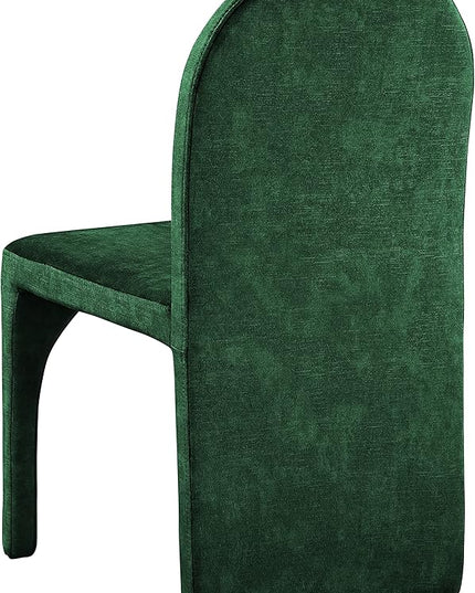 Meridian Furniture Summer Collection Modern | Contemporary Velvet Upholstered Dining Side Chair with Steel Frame, Set of 2, Green - LeafyLoom