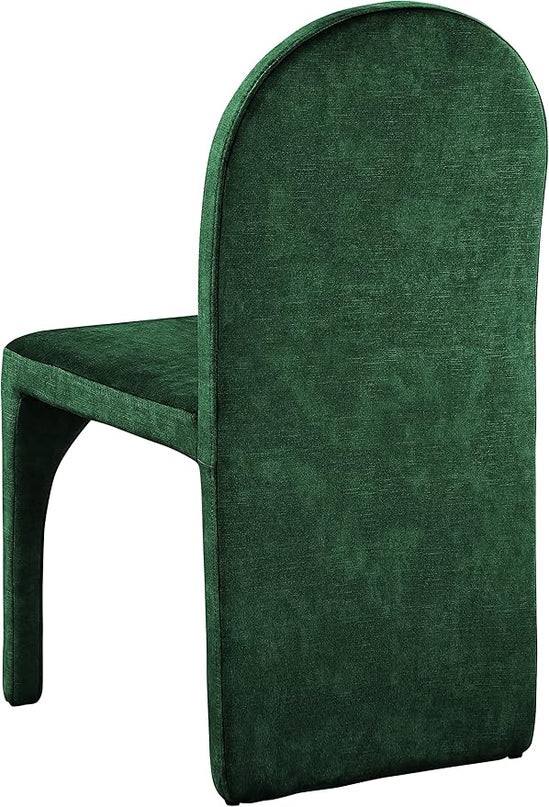 Meridian Furniture Summer Collection Modern | Contemporary Velvet Upholstered Dining Side Chair with Steel Frame, Set of 2, Green - LeafyLoom