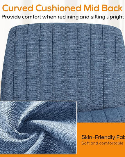 Criss Cross Chair, Cross Legged Office Chair, Wide Comfty Desk Chair, No Wheels Armless Computer Task Chair, Swivel Vanity Home Chair, Height Adjustable - LeafyLoom