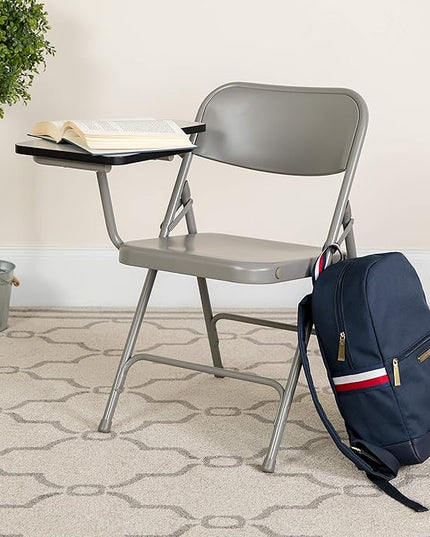 Flash Furniture Ralph Premium Steel Folding Chair with Right Handed Tablet Arm - LeafyLoom