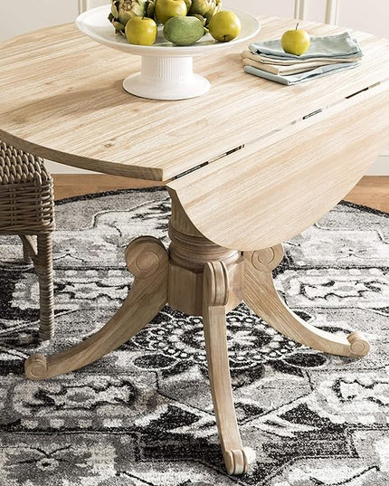 Safavieh Home Forest Traditional Rustic Natural Drop Leaf Dining Table - LeafyLoom