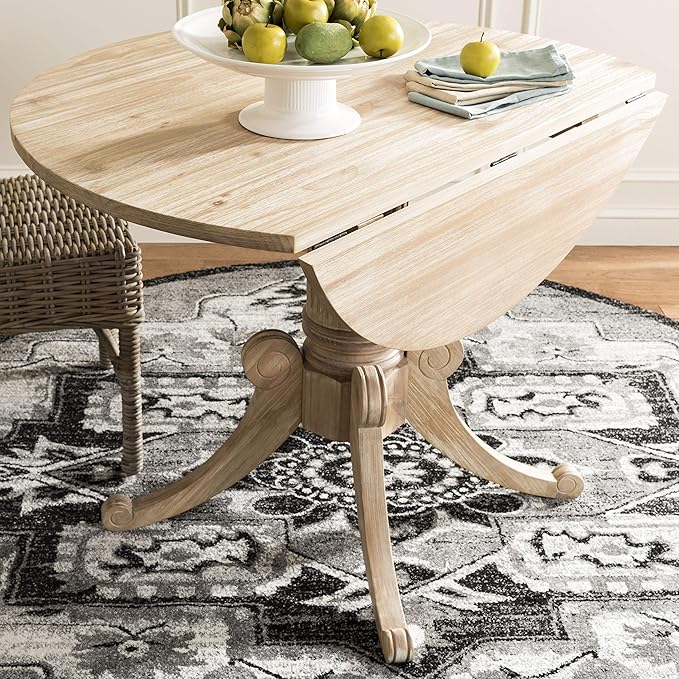 Safavieh Home Forest Traditional Rustic Natural Drop Leaf Dining Table - LeafyLoom
