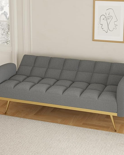 NicBex Sectional Couch Sofa with 2 Throw Pillows Sofa Bed Cloud Couch for Living Room Furniture Sets with Removable Comfortable Armrest, Modular Sofa for Living Room, Bedroom, Apartment,69" L, Gray - LeafyLoom