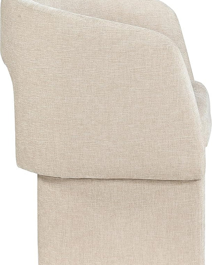 Meridian Furniture Emmet Collection Modern | Contemporary Dining Accent Chair with Rich Fabric, Steel Inner Frame, 26" W x 23.5" D x 30" H, Beige - LeafyLoom