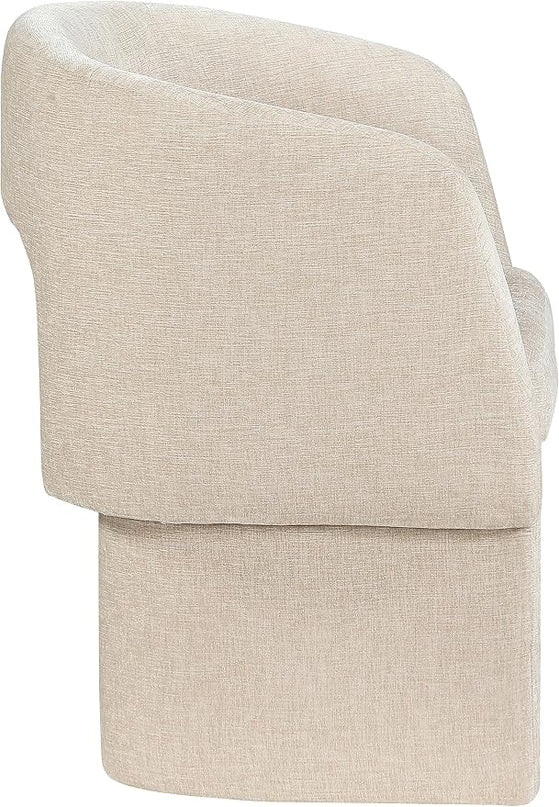 Meridian Furniture Emmet Collection Modern | Contemporary Dining Accent Chair with Rich Fabric, Steel Inner Frame, 26" W x 23.5" D x 30" H, Beige - LeafyLoom
