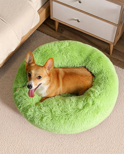 WESTERN HOME WH Calming Dog Bed & Cat Bed, Anti-Anxiety Donut Dog Cuddler Bed, Warming Cozy Soft Dog Round Bed, Dog Cat Cushion Bed for Small Medium Dogs and Cats WESTERNHOME