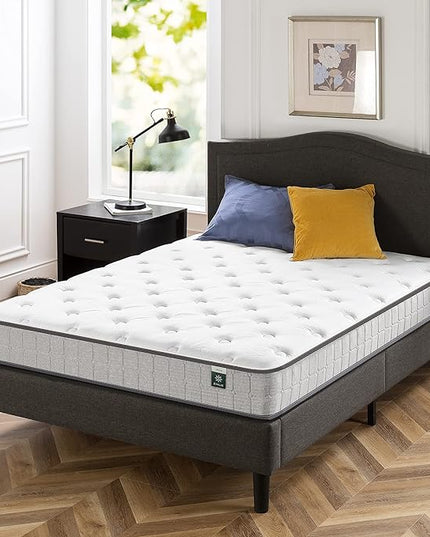ZINUS 8 Inch Comfort Support Cooling Gel Hybrid Mattress, Queen, Tight Top Innerspring Mattress, Motion Isolating Pocket Springs, Mattress in A Box - LeafyLoom