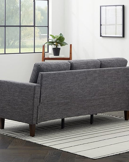 Edenbrook Archer Upholstered Couch – Couches for Living Room - Charcoal Upholstered Couch - Living Room Furniture - Small Couch - Seats Three - Straight Arm Modern Couch, Sofa, Charcoal - LeafyLoom
