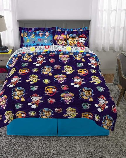 Franco Kids Bedding Super Soft Comforter and Sheet Set with Sham, 7 Piece Full Size, Paw Patrol Movie - LeafyLoom