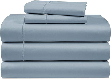 LANE LINEN Split King Sheets for Adjustable Beds - 1000 Thread Count 5 Piece Set 100% Egyptian Cotton Sateen Weave Cool Breathable & Soft 2 Fitted Fits Upto 17" Deep Pockets French Blue - LeafyLoom