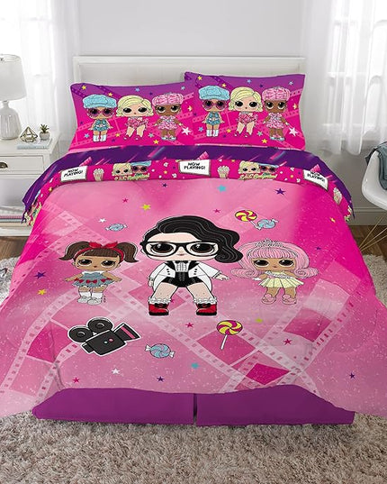 Franco Kids Bedding Super Soft Comforter and Sheet Set, 5 Piece Full Size, LOL Surprise - LeafyLoom