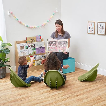 ECR4Kids Leaf Floor Seat, Rocker Chair, Fern Green, 6-Piece - LeafyLoom