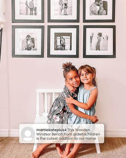 Delta Children Windsor Bench, Navy - LeafyLoom