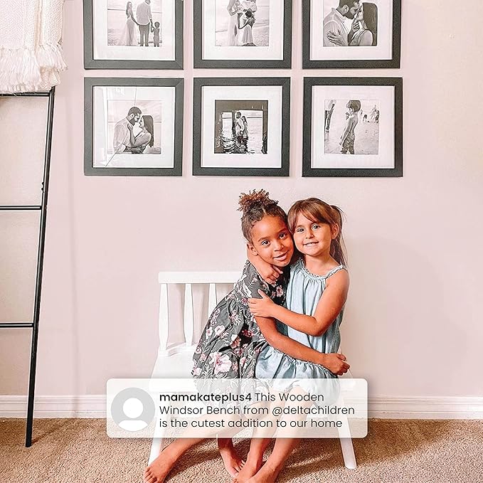 Delta Children Windsor Bench, Navy - LeafyLoom