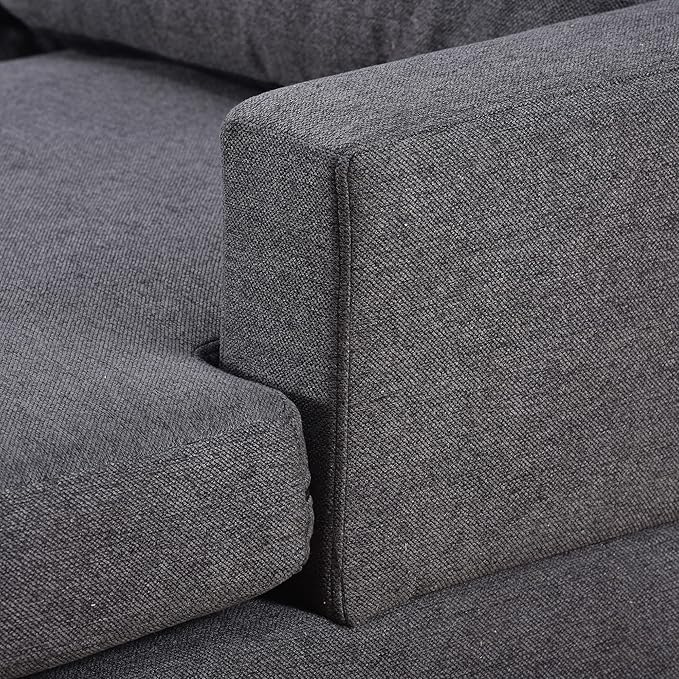 Furniture, Modern Large Upholstered U-Shape, Living Room Sectional Set with Extra Wide Chaise Lounge, Sofas & Couches Grey, Dark Gray-b - LeafyLoom