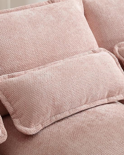 6 Seater Overstuffed Modular Sectional Sofa Cloud Couch with Double Chaise Lounge, U Shaped Chenille Upholstered Leisure Sofa&Couches with Memory Foam and Waist Pillows for Living Room Office - LeafyLoom