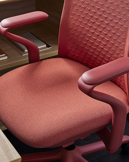 Branch Verve Chair - High Performance Executive Office Chair with Contoured Seat Back and Adjustable Lumbar Rest - High Density Foam Cushion with Aluminum Base - Up to 275 lbs - Coral - LeafyLoom