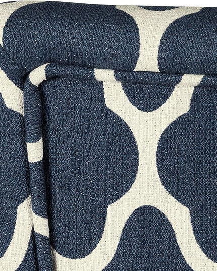HomePop Parsons Classic Upholstered Accent Dining Chair, Set of 2, Navy and Cream Geometric - LeafyLoom