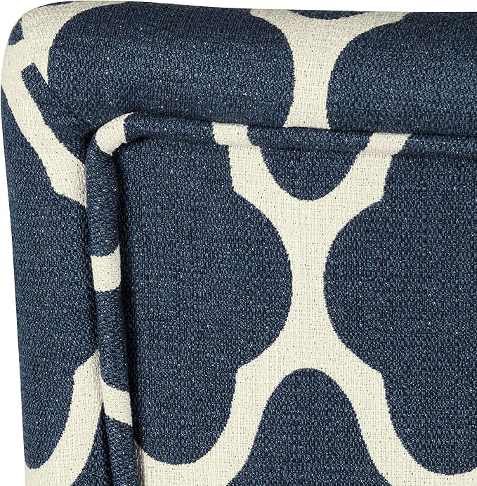 HomePop Parsons Classic Upholstered Accent Dining Chair, Set of 2, Navy and Cream Geometric - LeafyLoom