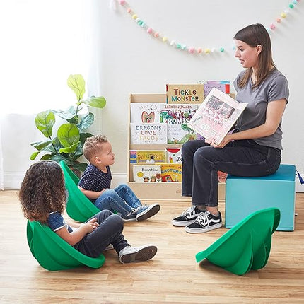 ECR4Kids Leaf Floor Seat, Rocker Chair, Emerald, 6-Piece - LeafyLoom