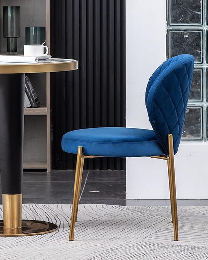 Roundhill Furniture Amoa Dining Chair, Set of 2, Blue - LeafyLoom