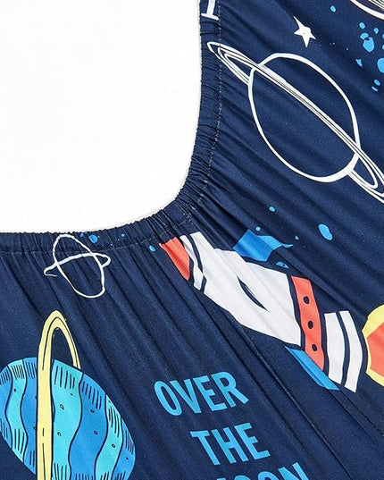 beeweed 5 Piece Kid Comforter Set Twin Size, Space Rocket Bedding Set for Teen Boys Girls - LeafyLoom