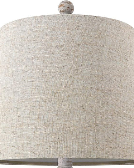 PORTRES 25.75" Traditional 3-Way Dimmable Table Lamp Set of 2 for Living Room Bedside Nightstand Lamps with USB A+C Charging Ports for Bedroom Kids Room Rustic Table Lamps (2 Bulbs Included) - LeafyLoom