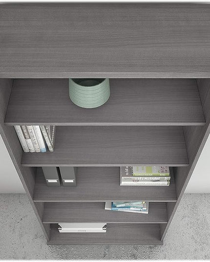 Bush Business Furniture Studio C 5 Shelf Bookcase, Platinum Gray - LeafyLoom