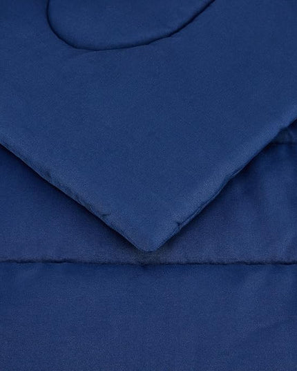 Amazon Basics 2 Piece Microfiber Kid's Comforter and Pillow Sham Set, Toddler, Navy, Solid - LeafyLoom