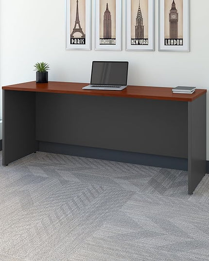 Bush Business Furniture Series C Credenza Desk, Large Computer Table for Home and Professional Office, 72W x 24D, Hansen Cherry - LeafyLoom