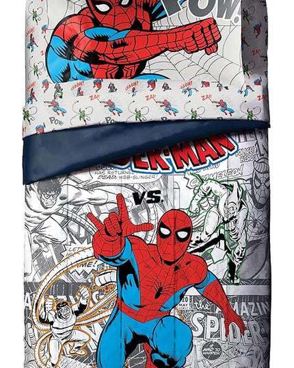 Marvel Spiderman Spidey VS 7 Piece Full Size Bed Set - includes Comforter & Sheet Set Bedding - Super Soft Fade Resistant Microfiber (Official Product) - LeafyLoom