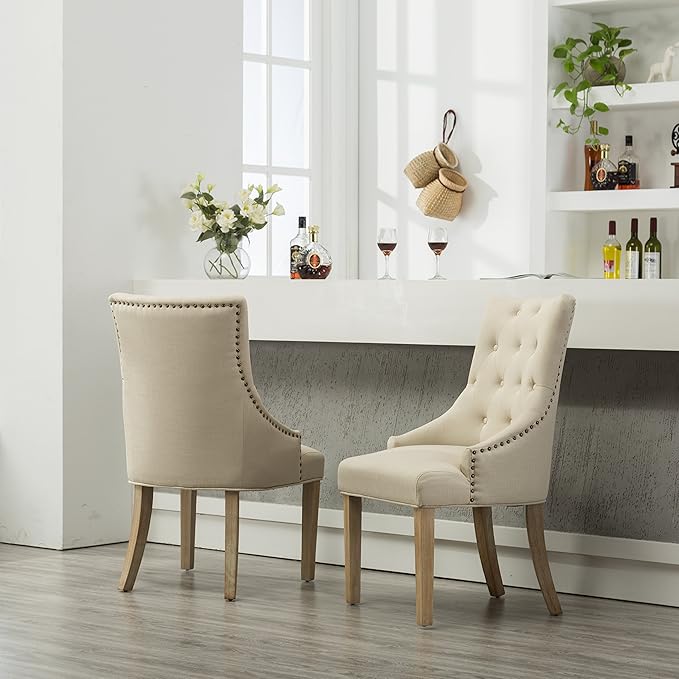 NicBex Haerin-SD-00159-LWJ Dining Chairs, 24"x22"x39", Beige - LeafyLoom