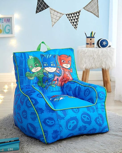 Idea Nuova PJ Mask Toddler Nylon Bean Bag Chair with Piping & Top Carry Handle, NK570401, Medium - LeafyLoom