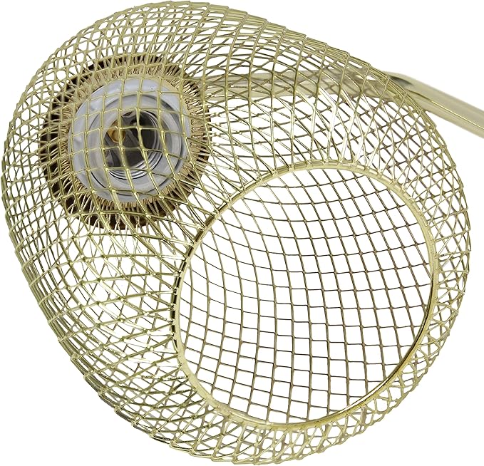 Elegant Designs LD1060-GLD Mesh Wire Table Lamp, Gold - LeafyLoom