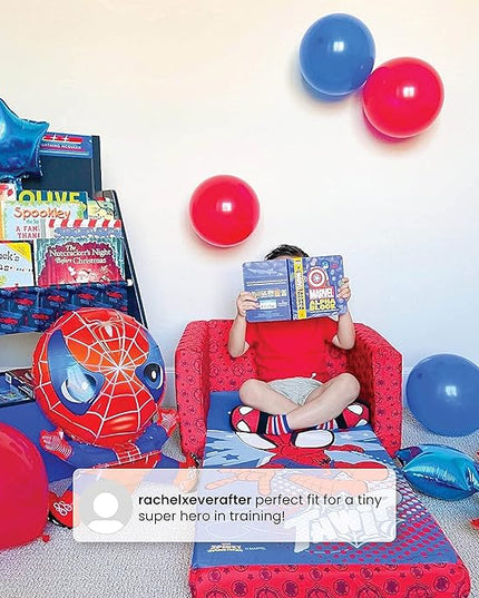 Delta Children Marvel Spidey and His Amazing Friends Cozee Flip-Out Chair - 2-in-1 Convertible Chair to Lounger for Kids - LeafyLoom