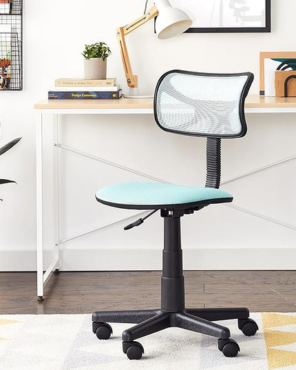 Swivel Mesh Desk Chair, Blue 20.86D x 22W x 33.46H in - LeafyLoom