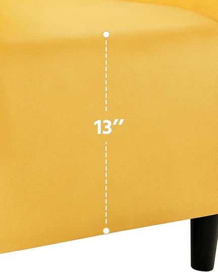 Yaheetech Yellow Chair, Accent Chair for Bedroom, Armchair for Living Room, Velvet Fabric Club Chair with Soft Padded Seat and Sturdy Legs for Bedroom Waiting Room, Yellow - LeafyLoom