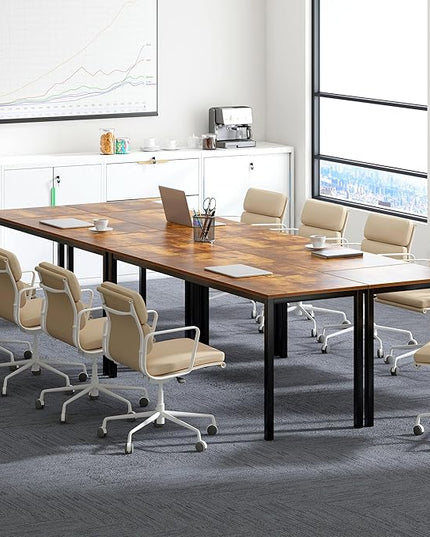 soges 70.8 Inch Stylish Computer Desk, Large Executive Office Desk, Simple Study Writing Desk, Workstation Business Furniture for Home Office, Rustic Brown - LeafyLoom