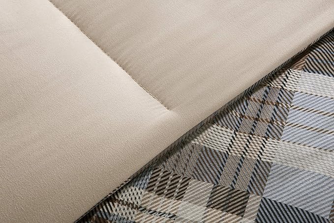 Woolrich Comforter Set, Cabin Lodge, Warm Cover for Colder Season, Modern Cottage-Inspired Down Alternative Ultra Soft Microfiber Bedding, Matching Sham, Plaid Grey/Blue Full/Queen 3 Piece - LeafyLoom