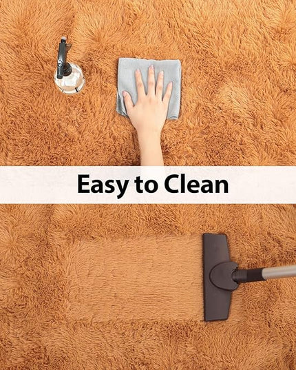 Merelax Soft Shaggy Rug for Kids Bedroom Oval 2.6'x5.3' Khaki Plush Fluffy Carpet for Living Room, Furry Carpet for Teen Girls Room, Anti-skid Fuzzy Comfy Rug for Nursery Decor Cute Baby Play Mat - LeafyLoom
