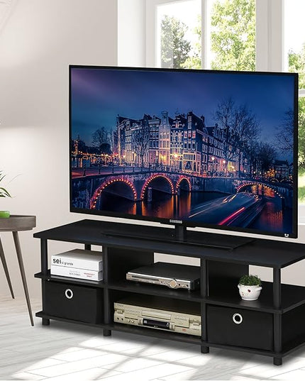 FURINNO Econ TV Entertainment Center, Espresso - LeafyLoom
