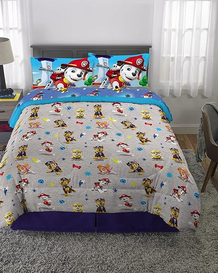 Franco Paw Patrol Kids Bedding Super Soft Comforter And Sheet Set, 5 Piece Full Size, (Official) Nickelodeon, 39 x 75 Inch - LeafyLoom
