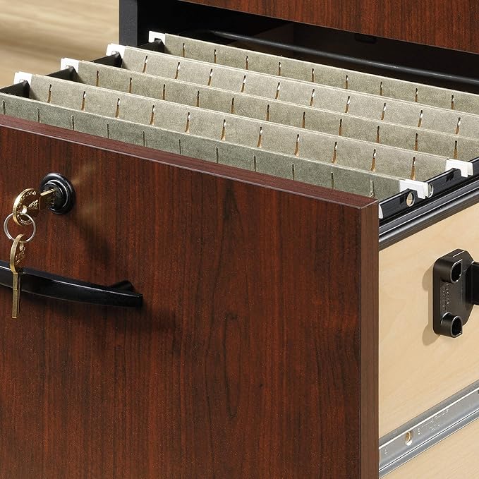 Sauder County Line Dresser, L: 15.55" x W: 19.45" x H: 28.54", Classic Cherry Finish - LeafyLoom