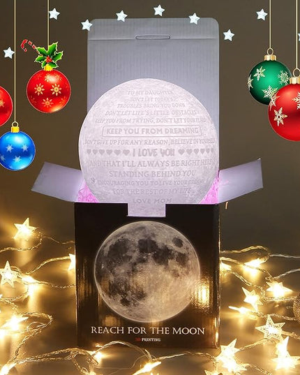 Personalized Gifts Moon Lamp Night Light for Kids,Engraved Cute Lamp to Teenage Girl Room Decor,Daughter Gifts Nightlight for Children - LeafyLoom