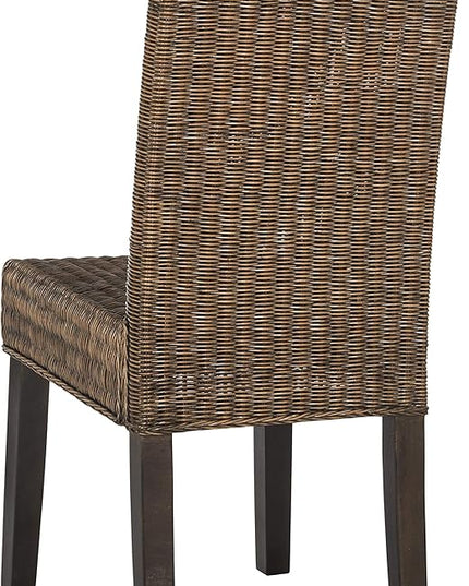 Safavieh Home Collection Odette Grey Wicker Dining Chair - LeafyLoom
