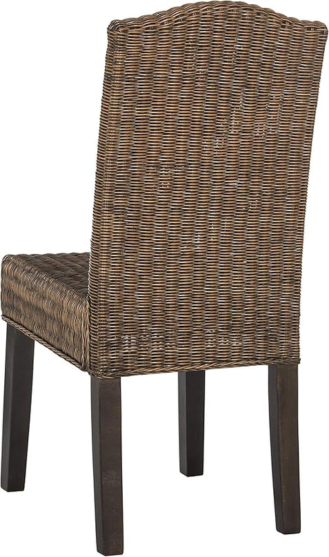 Safavieh Home Collection Odette Grey Wicker Dining Chair - LeafyLoom