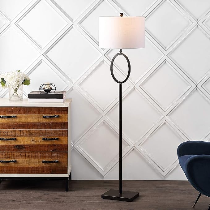JONATHAN Y JYL1089B April 61" Metal Modern Contemporary LED Floor Lamp, Modern, Contemporary, Glam, Traditional, Office, Living Room, Family Room, Dining Room, Bedroom, Foyer, Oil Rubbed Bronze - LeafyLoom