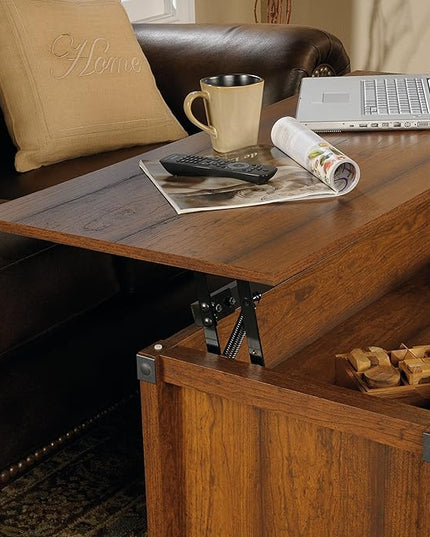 Sauder Carson Forge Lift-Top Coffee Table, Washington Cherry finish - LeafyLoom