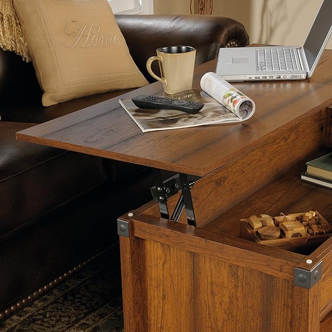 Sauder Carson Forge Lift-Top Coffee Table, Washington Cherry finish - LeafyLoom